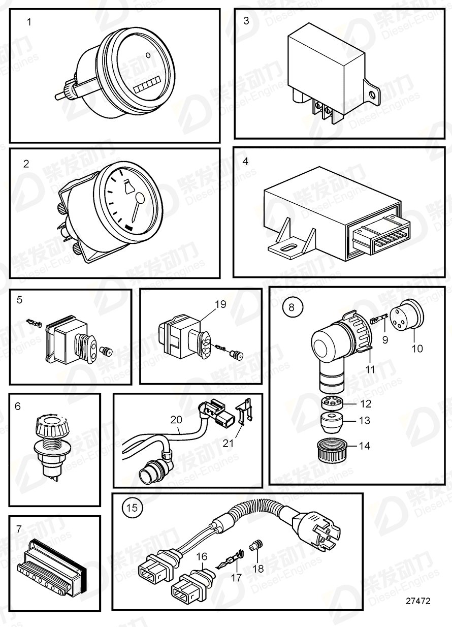 volvo penta Plug 21800111 Drawing